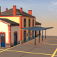 Gare de Paimpol avec sa marquise - 30 juillet 2017 - bâtiment dans le jeu