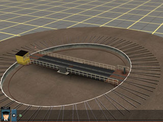 Pont tournant avec fosse couleur "terre" Pont tournant avec fosse couleur "terre"